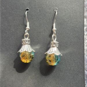 Elegant Silver and Gold-Toned Earrings